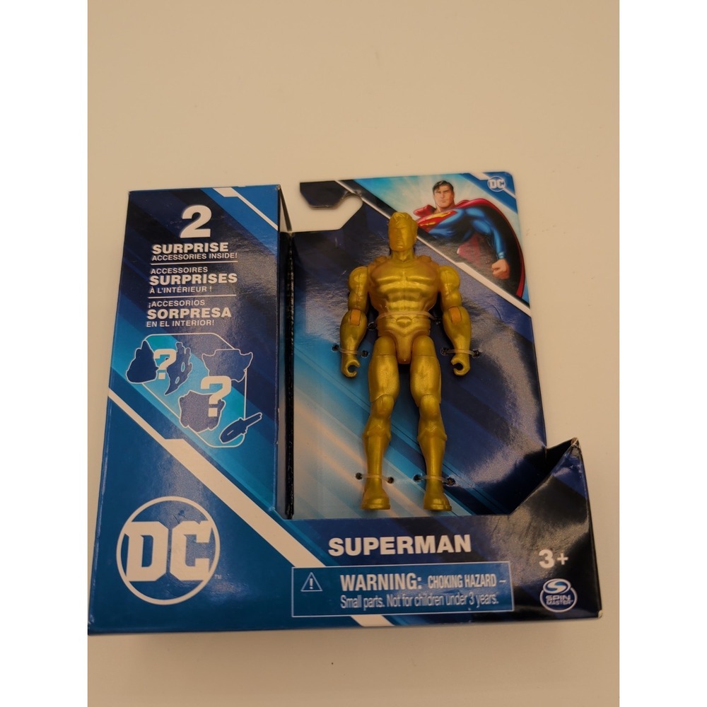 DC Comics‎ Superman Gold Action Figure 4 Inch Spin Master with 2 Surprises NEW
